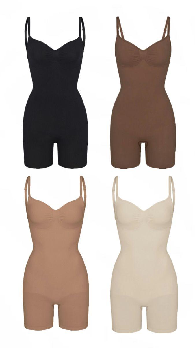 Body Faja con Short Tono Negro y marron Talla S/M/L/XL